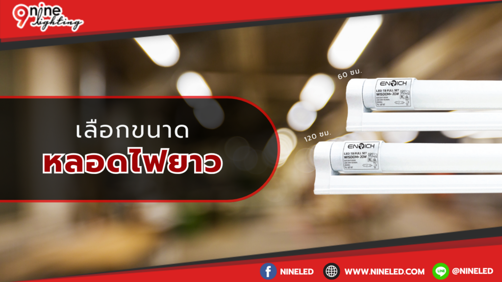 เลือกขนาดหลอดไฟยาว